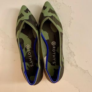 Rothy’s-Olive Camo Pointed Toe Flats